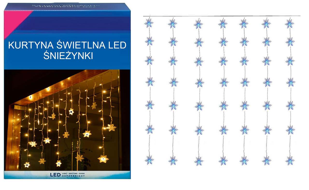 Новогодняя гирлянда "Звездочка" 49 LED, Размер 1,5x1,5 м - фото 1 - id-p599387282