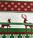 Новорічна тканина польська олені і сніжинки червоно-зелені №338, фото 3