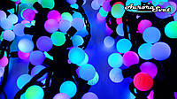 LED гирлянда RGB шарики (18mm) от AuroraSvet 20m. Светодиодная гирлянда.