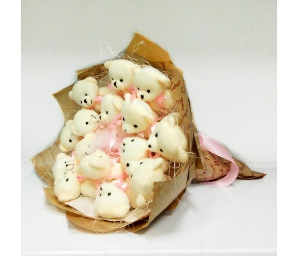 Букет із іграшок Ведмедики 15 Крафт, фото 1