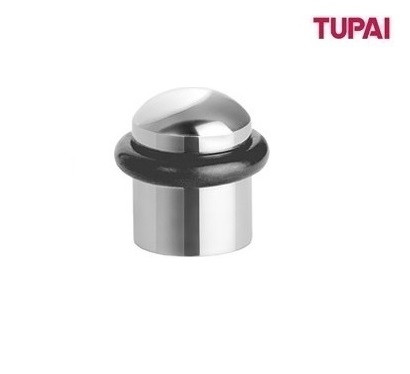 Дверний обмежувач (стопор) підлоговий, гумовий Tupai 115 03 Хром полірований, фото 1