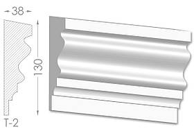 Декоративний молдинг, плінтус, фриз, тяга з гладким профілем з гіпсу т-2