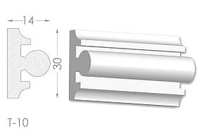 Декоративний молдинг, плінтус, фриз, тяга з гладким профілем з гіпсу т-10