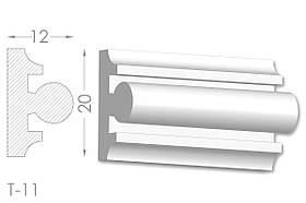 Декоративний молдинг, плінтус, фриз, тяга з гладким профілем з гіпсу т-11