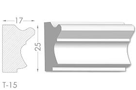 Декоративний молдинг, плінтус, фриз, тяга з гладким профілем з гіпсу т-15