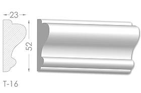 Декоративний молдинг, плінтус, фриз, тяга з гладким профілем з гіпсу т-16