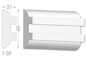 Декоративний молдинг, плінтус, фриз, тяга з гладким профілем з гіпсу т-39