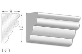 Декоративний молдинг, плінтус, фриз, тяга з гладким профілем з гіпсу т-53