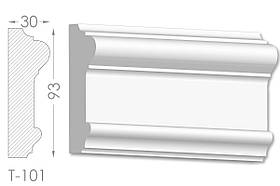 Декоративний молдинг, плінтус, фриз, тяга з гладким профілем з гіпсу т-101