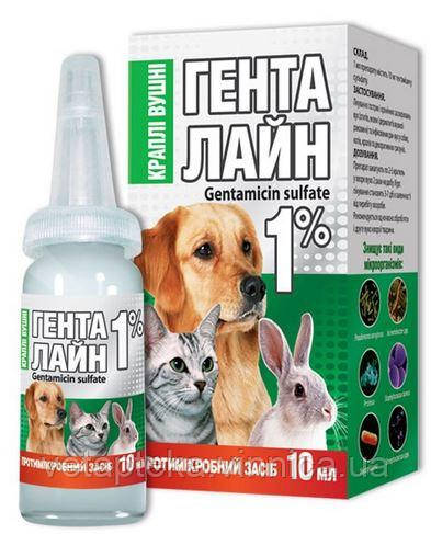 Генталайн (вушні краплі) 1%, 10мл, фото 1