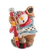 Порцеляновий свічник "Сніговик хокеїст" (Pavone) BS-549