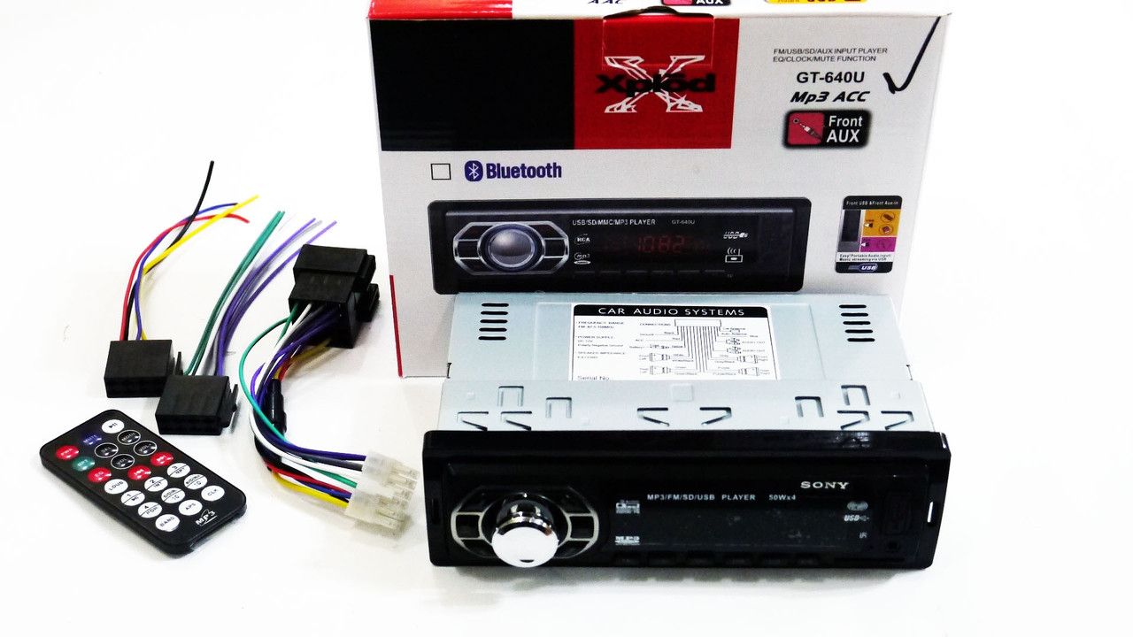 Автомагнітола GT-640U ISO — MP3+Usb+Sd+Fm+Aux+ пульт (4x50W)