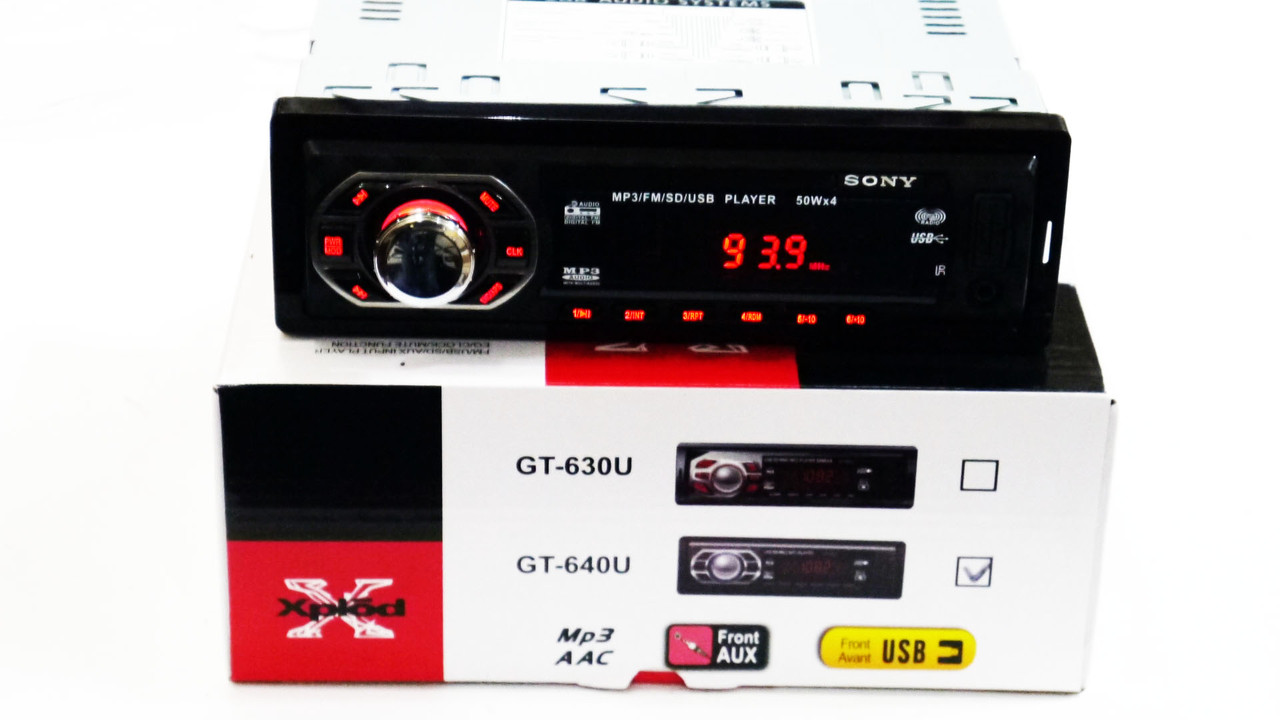 Автомагнітола GT-640U ISO USB+SD+FM+AUX+ пульт (4x50W)
