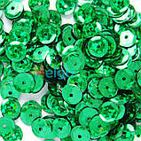 Паєтки з металевим блиском ЗЕЛЕНІ, 6 мм, 5 м, фото 2