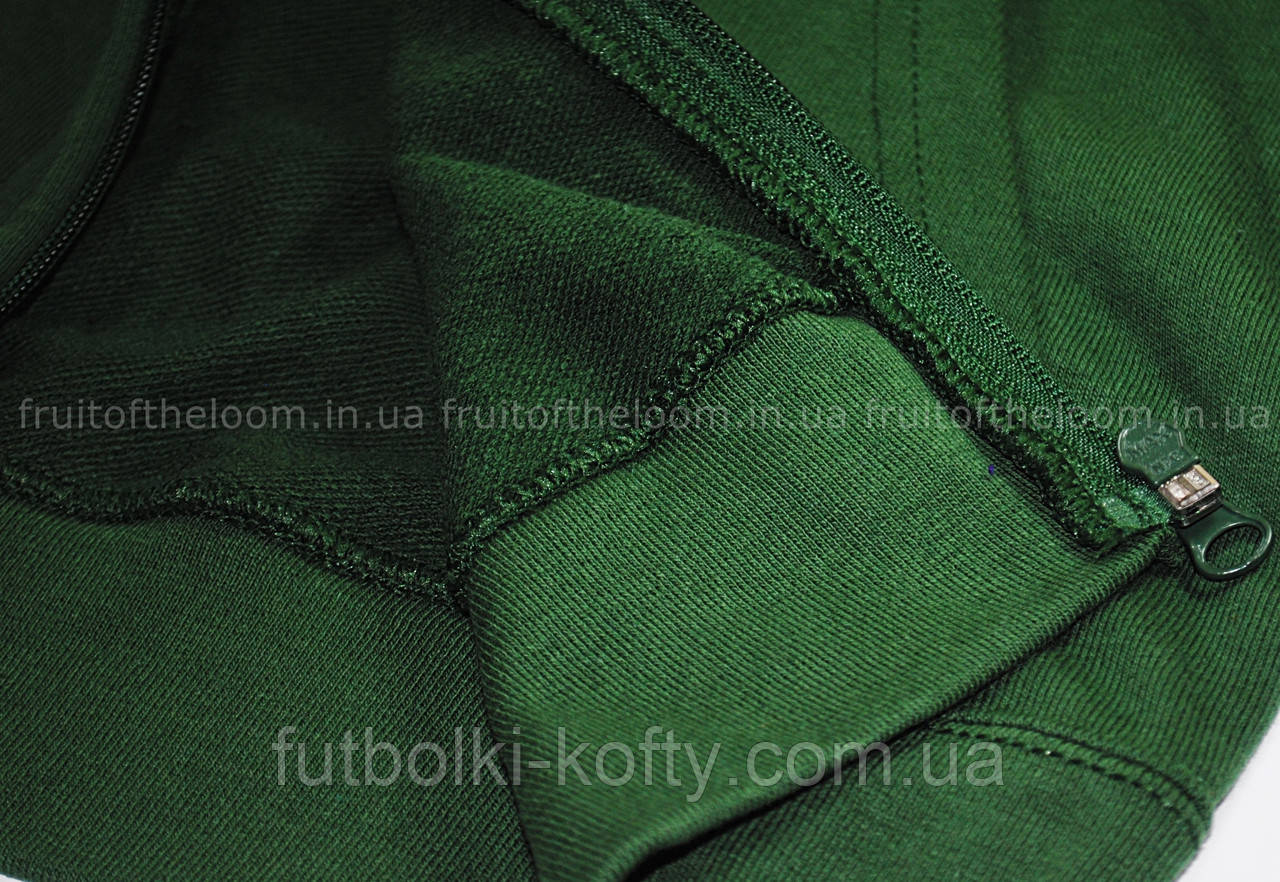 Женская Лёгкая Толстовка На Замке Тёмно-зелёная Fruit Of The Loom 62-150-38 XS - фото 5 - id-p129693186