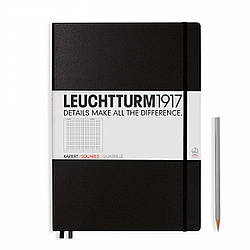 Блокнот Leuchtturm1917 большой Classic Чорний в клітинку 22,5х31,5 см (307959) (4004117258138)