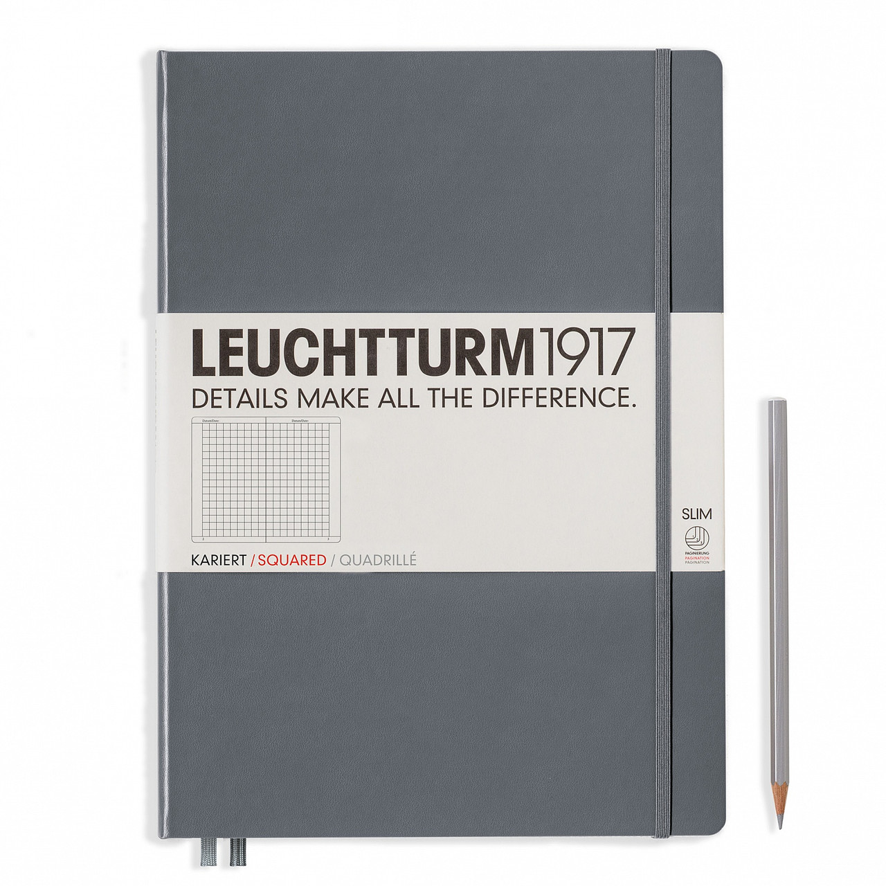 Блокнот Leuchtturm1917 Великий Slim Антрацит в лінію 22,5х31,5 см (344812) (4004117424984)