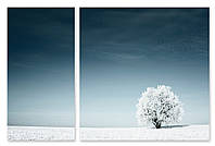 Модульная картина белое дерево