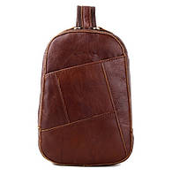 Молодежная кожаная сумка-ранец из натуральной кожи.