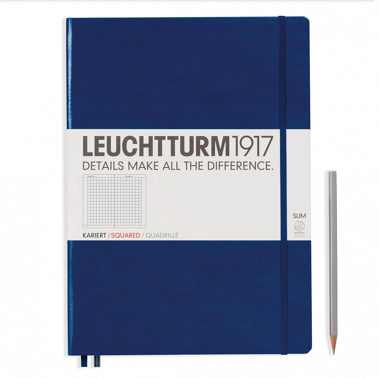 Блокнот Leuchtturm1917 Великий Slim Темно-синій в лінію 22,5х31,5 см (342926) (4004117393884)