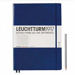 Блокнот Leuchtturm1917 Великий Slim Темно-синій в клітинку 22,5х31,5 см (342927)