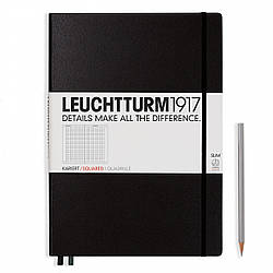 Блокнот Leuchtturm1917 Великий Slim Чорний в клітинку 22,5х31,5 см (310174)