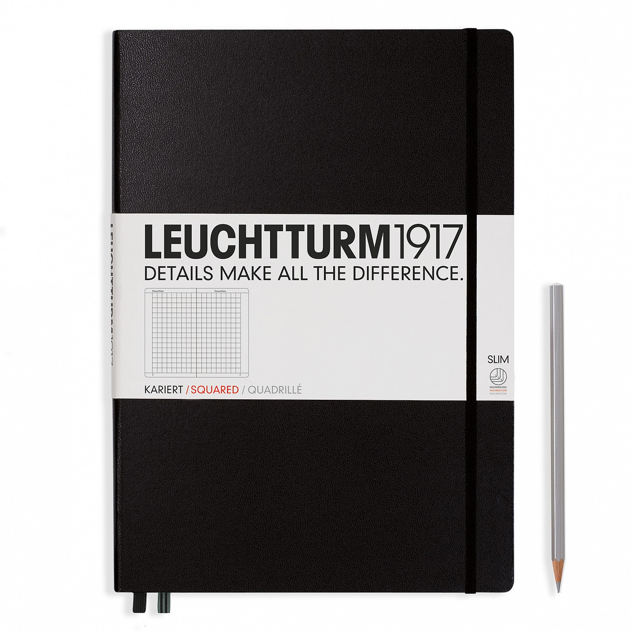 Блокнот Leuchtturm1917 большой Slim Чорний в лінію 22,5х31,5 см (334917) (4004117328152)