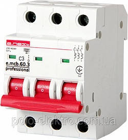 Автоматичний вимикач e.mcb.pro.60.3.C 3 new 3р 3А C 6кА new