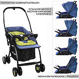 Прогулянкова коляска Bambi Gold Синя (M 3429L-4) з чохлом для ніжок, фото 2