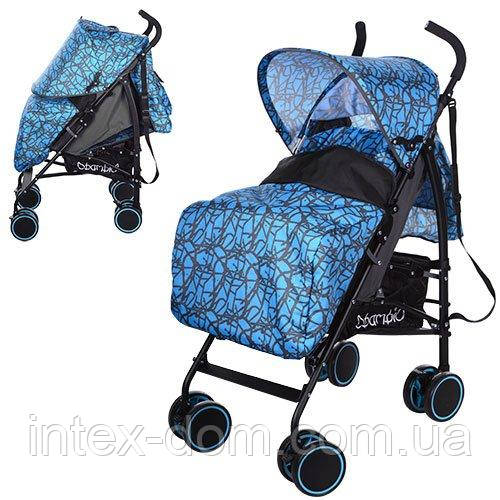 Дитяча коляска-тростина Bambi (M 3430-2) з багажної кошиком (Синій)
