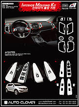 Декоративні хром накладки на панель Kia Sportage 2010- (C361)