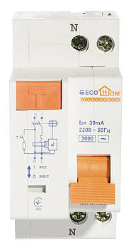 Диференціальне реле ЕСОНОМЕ (УЗО) ЕСО 2P 25 А/30мА