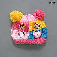 Зимова шапочка для дівчинки. 40-46 см