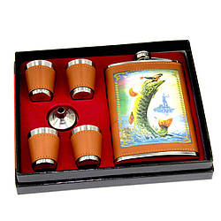 Фляга для алкоголю зі стопками "Щука" TZ-02