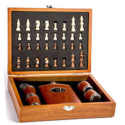 Подарункові шахи та фляга для алкоголю TZ-14