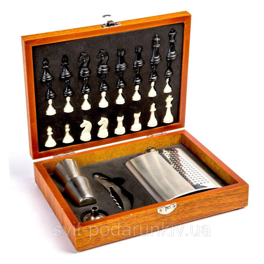 Набір шахів подарунковий і фляга для алкоголю TZ-15, фото 1