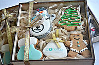 Набір медових імбирних пряників із ЛОГОТИПОМ до Нового року