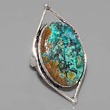 Оригінальне кільце хризоколла в сріблі. Розмір 17,5-18. Індія!, фото 4