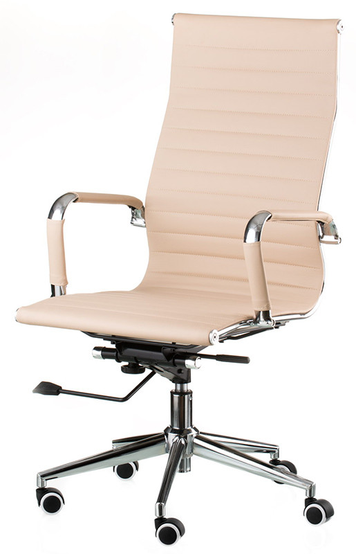 Крісло Solano artleath бежеве HB Ribbed Office Chair EA 119