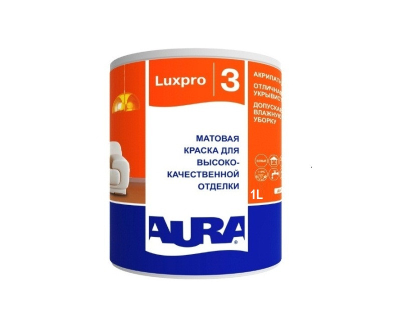 Краска латексная AURA LUX PRO 3 интерьерная 1л - фото 2 - id-p87392333