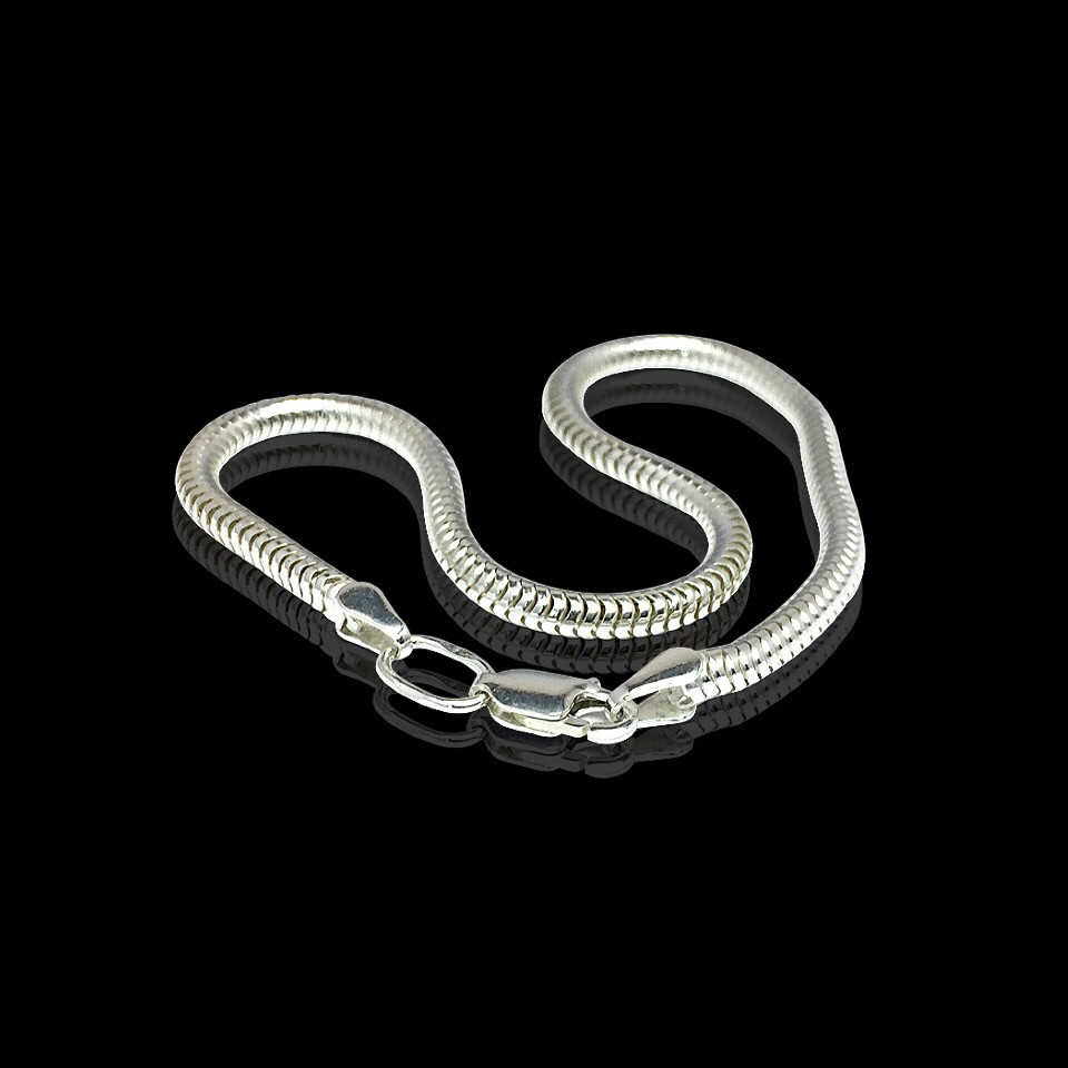 Срібний браслет, 190 мм, 6 грамів, плетіння Снейк