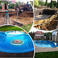 Плавательный внешний бассейн сложной формы