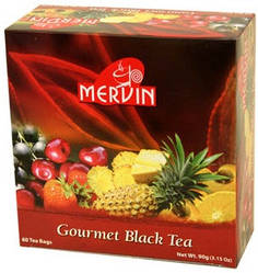 Чай Мервін Mervin чорний фруктове асорті в пакетиках 60Х1,5 гр