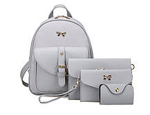 Жіночий набір 4в1 для модних дівчат Рюкзак, клатч, косметичка, візитниця, фото 4
