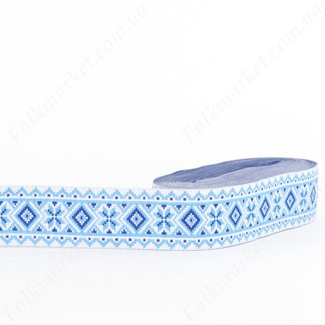 Жакардова стрічка з українським орнаментом 30 мм 0430-2, фото 1