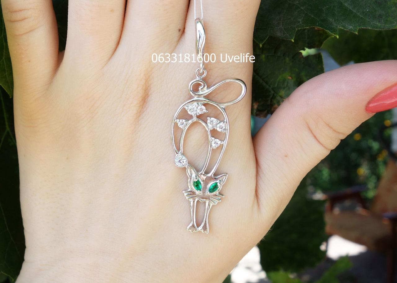 Срібний підвіс з кошеням, фото 1