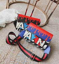 Модна сумка клатчс барвистим дизайном і поясом Art, фото 3