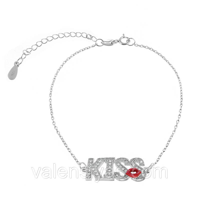Срібний браслет "Kiss" Б2Ф/816