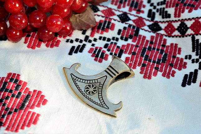 Сокира Перуна з Коловратом, кулон, амулет, талісман, оберіг, фото 2