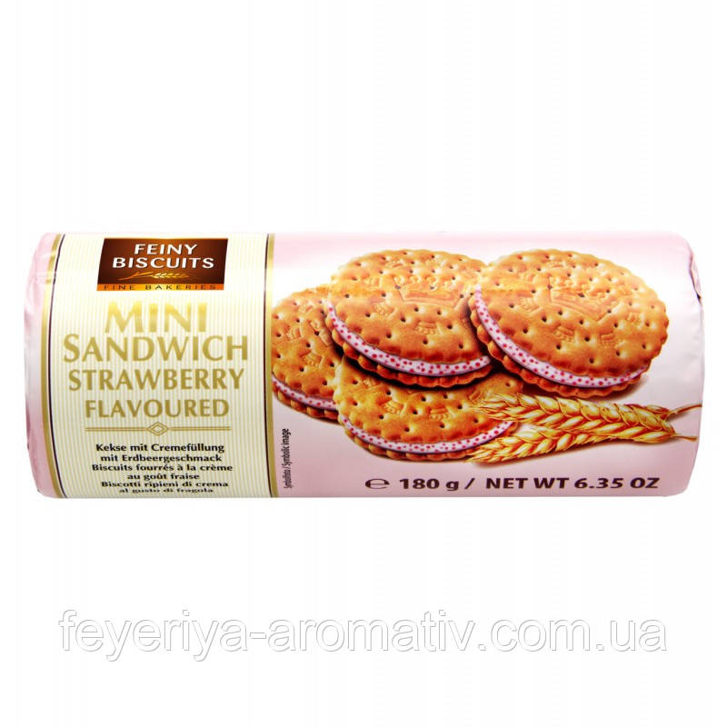 Печиво міні-сендвічі з ароматом полуниці Feiny Biscuits 180 г (Австрія)